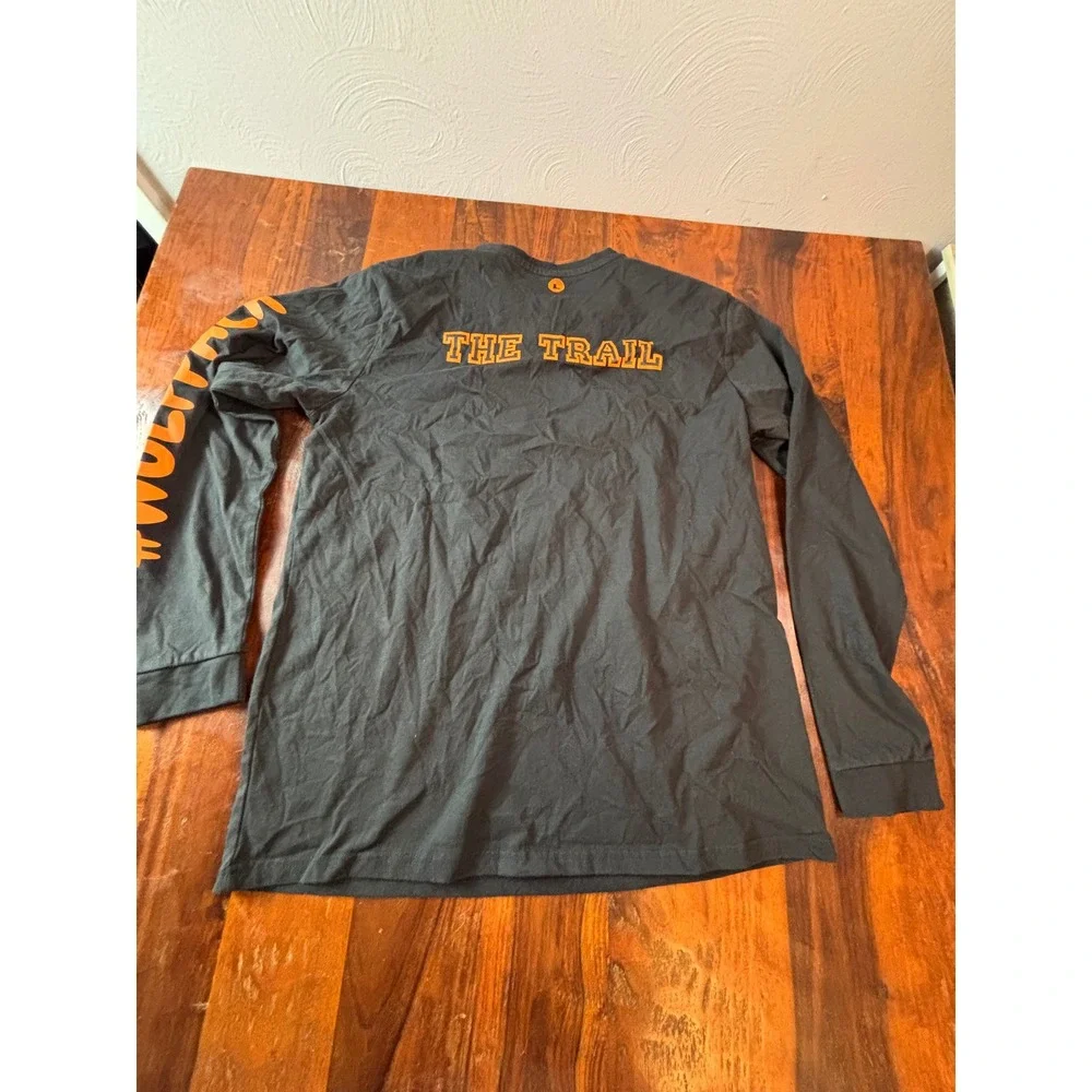 Astraco Mens Wolfpack The Trail Long Sleeve Graphic Tee Black‎ Orange Large